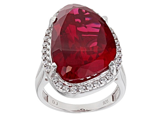 Photo of Bella Luce®20.33ctw Lab Created Ruby and White Diamond Simulants Rhodium Over Sterling Ring - Size 7