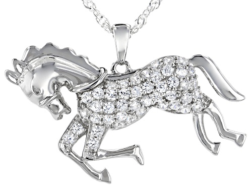 Bella Luce ® 1.28ctw Rhodium Over Sterling Silver Horse Pendant With Chain (0.67ctw DEW)