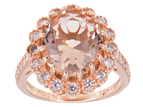 Bella Luce ® 9.43ctw Morganite Simulant And White Diamond Simulant Eterno ™ Rose Ring - Size 6