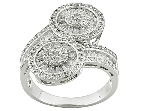 Photo of Bella Luce ® 2.60ctw Round & Baguette Rhodium Over Sterling Silver Ring (1.92ctw Dew) - Size 10