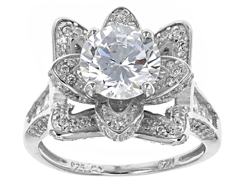 Bella Luce ® 5.68ctw Round Rhodium Over Sterling Silver Ring (2.97ctw Dew) - Size 11
