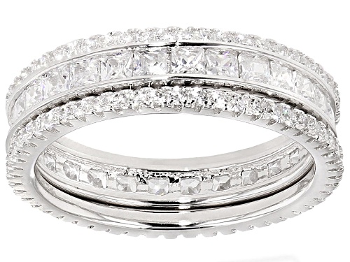 Bella Luce ® 3.39ctw Rhodium Over Sterling Silver Rings- Set Of 3 (2.44ctw Dew) - Size 9