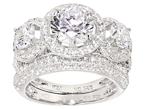 Photo of Bella Luce ® 6.71ctw Round Rhodium Over Sterling Silver Ring With Band (3.89ctw Dew) - Size 11