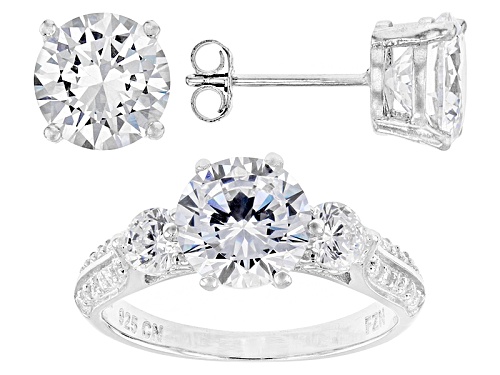 Photo of Bella Luce ® 10.94ctw Rhodium Over Sterling Silver Earrings And Ring (6.78ctw Dew)