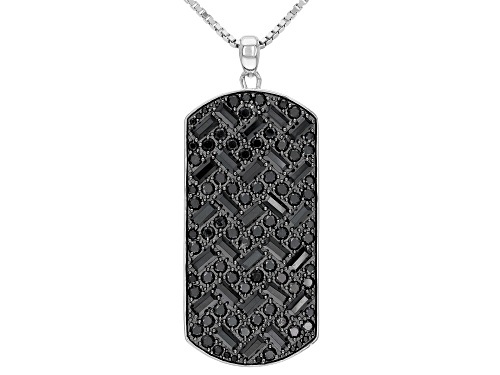 Bella Luce ® 6.87ctw Black Diamond Simulant Rhodium Over Sterling Silver Men's Pendant With Chain