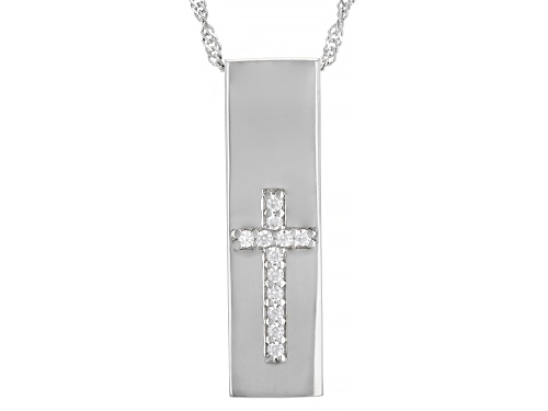 Photo of Bella Luce ® 0.30ctw Rhodium Over Sterling Silver Men's Pendant With Chain (0.18ctw DEW)