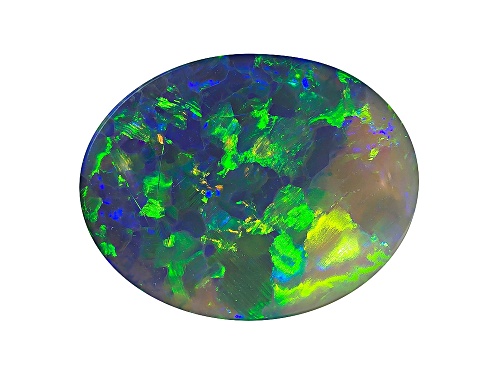 Australian Lightning Ridge Opal 2.87ct 12.5x9.5mm Oval Cabochon