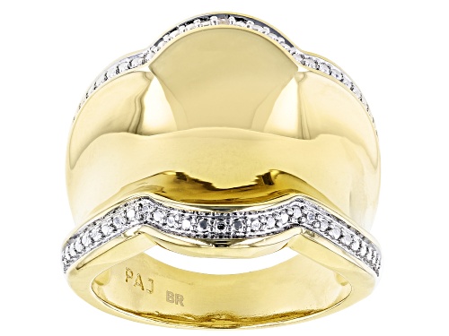 Emulous™ Round White Diamond Accent 14k Yellow Gold Over Bronze Wide Band Ring - Size 6