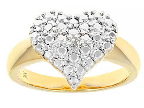 Emulous™ Round White Diamond Accent 14k Yellow Gold Over Brass Heart Cluster Ring - Size 7