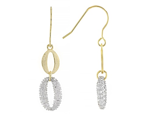 Emulous™ Round White Diamond Accent 14k Yellow Gold Over Brass Dangle Earrings