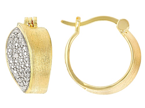 Emulous™ Round White Diamond Accent 14k Yellow Gold Over Brass Huggie Earrings