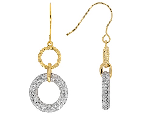 Emulous™ Round White Diamond Accent 14k Yellow Gold Over Brass Dangle Earrings