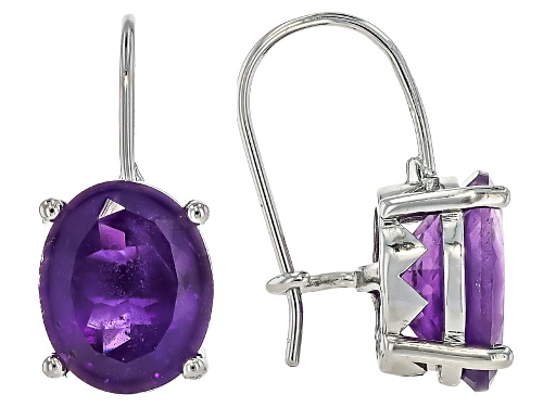 5.49ctw African Amethyst Rhodium Over Brass Earrings