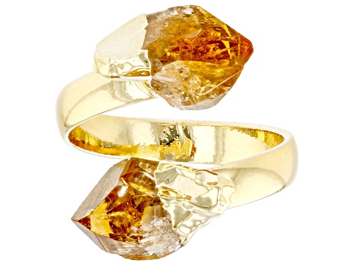 Artisan Collection Of Brazil™ Citrine 18k Yellow Gold Over Brass Bypass Ring - Size 7