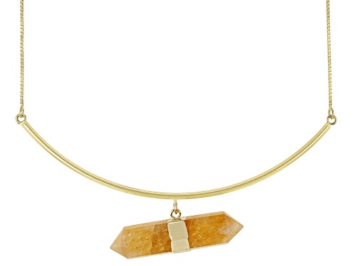 Artisan Collection Of Brazil™ Free-Form Citrine 18K Yellow Gold Over Brass Collar - Size 16