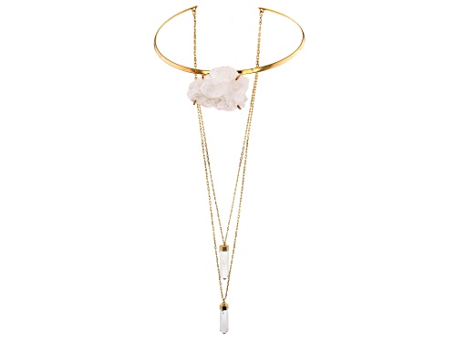 Photo of Artisan Collection Of Brazil™ Crystal Quartz 18K Yellow Gold Over Brass Interchangeable Necklace - Size 16