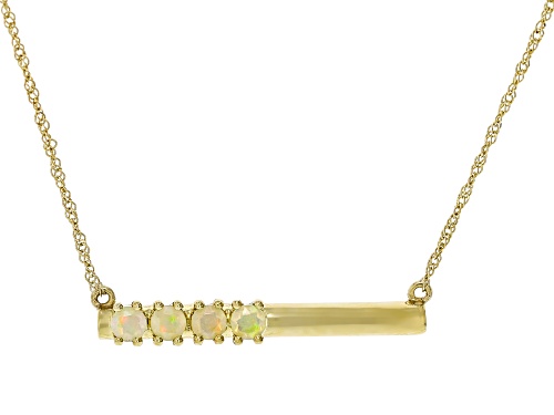 0.25ctw Ethiopian Opal 10K Yellow Gold 4-Stone Necklace - Size 19