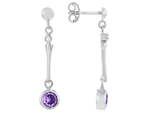 Photo of Bella Luce ® 1.70ctw Amethyst And White Diamond Simulants Rhodium Over Silver Earrings