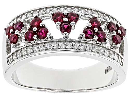 Photo of Bella Luce ® 0.96ctw Lab Created Ruby And White Diamond Simulant Rhodium Over Silver Ring - Size 7