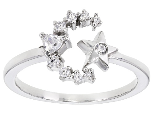Bella Luce ® 0.30ctw Rhodium Over Sterling Silver Celestial Ring (0.23ctw DEW) - Size 8