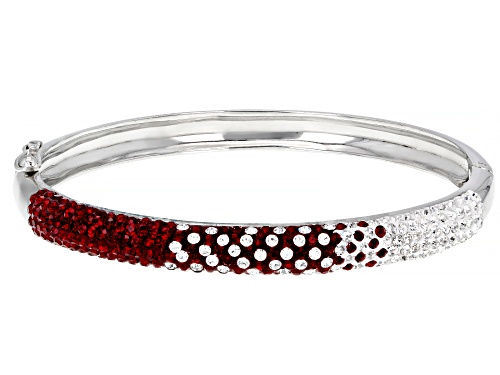 Photo of Red And White Crystal Rhodium Over Brass Bracelet