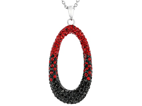 Photo of Red And Black Crystal Rhodium Over Brass Pendant With Chain