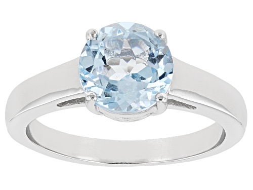 Photo of 1.91ct Round Glacier Topaz™ Rhodium Over Sterling Silver Solitaire December Birthstone Ring - Size 7