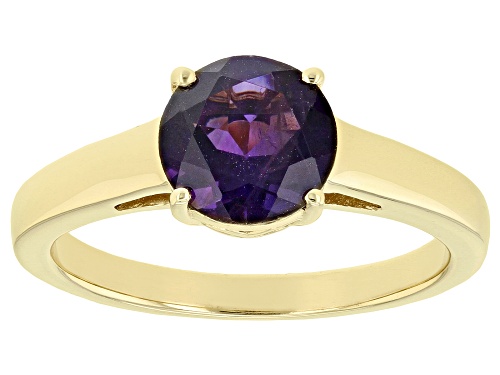 1.75ct Round African Amethyst 18k Yellow Gold Over Sterling Silver February Birthstone Ring - Size 11