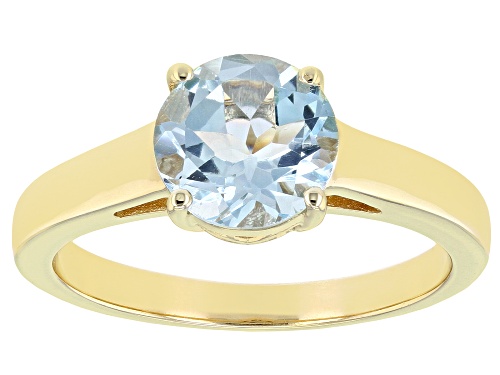 Photo of 1.91ct Round Glacier Topaz™ 18k Yellow Gold Over Sterling Silver December Birthstone Ring - Size 7