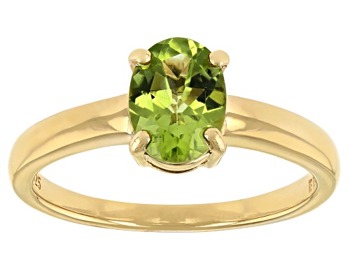 Photo of 1.16ct Oval Manchurian Peridot™ 18k Yellow Gold Over Sterling Silver August Birthstone Ring - Size 10