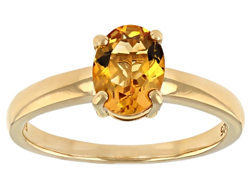 0.94ct Oval Brazilian Citrine 18k Yellow Gold Over Sterling Silver November Birthstone Ring - Size 9