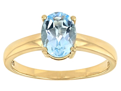 Photo of 1.23ct Oval Glacier Topaz™ 18k Yellow Gold Over Sterling Silver December Birthstone Ring - Size 9