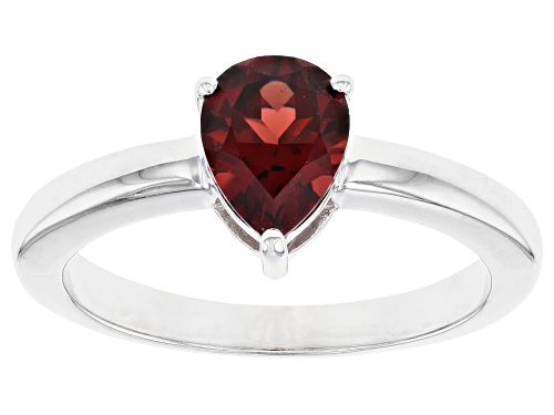 Photo of 0.99ct Pear Shaped Vermelho Garnet™ Rhodium Over Sterling Silver January Birthstone Ring - Size 6