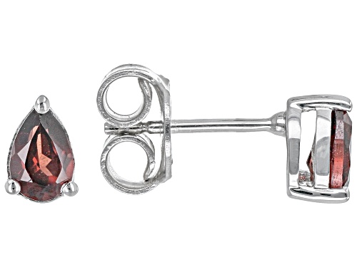 Photo of 0.87ctw Pear Vermelho Garnet™ Rhodium Over Sterling Silver January Birthstone Earrings