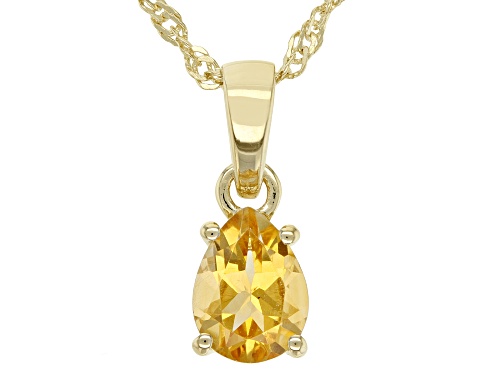 0.90ct Brazilian Citrine 18K Yellow Gold Over Sterling Silver November Birthstone Pendant With Chain