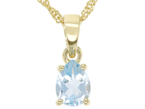 Photo of 1.05ct Glacier Topaz™ 18K Yellow Gold Over Sterling Silver December Birthstone Pendant With Chain