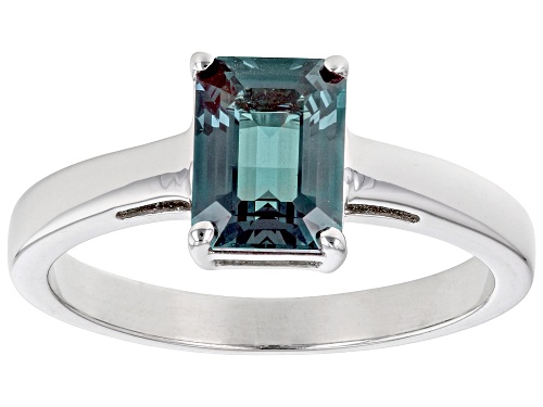 1.70ct Lab Created Alexandrite Rhodium Over Sterling Silver June Birthstone Ring - Size 9