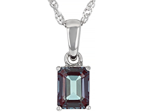 Photo of 1.70ct Lab Created Alexandrite Rhodium Over Sterling Silver June Birthstone Pendant With Chain