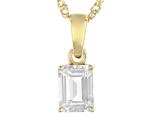 Photo of 1.70ct White Topaz 18k Yellow Gold Over Silver April Birthstone Pendant With Chain