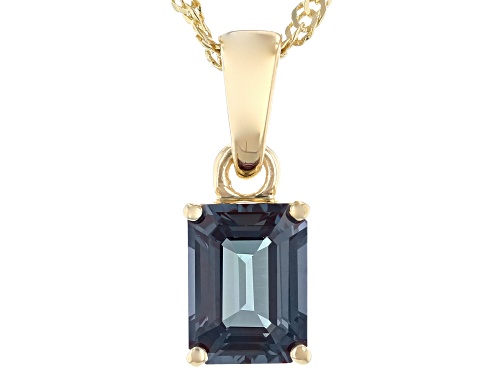 1.70ct Lab Created Alexandrite 18k Yellow Gold Over Silver June Birthstone Pendant With Chain