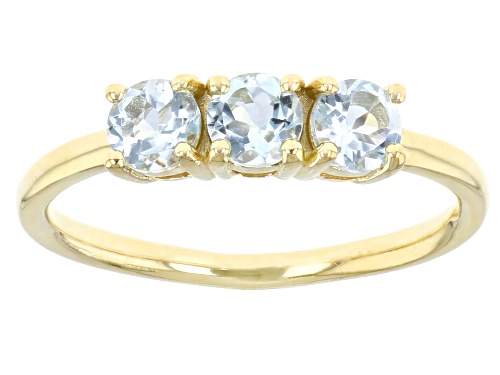 Photo of 0.82ctw Round Glacier Topaz™ 18k Yellow Gold Over Sterling Silver December Birthstone 3-Stone Ring - Size 6