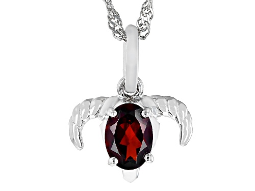 .81ct Vermelho Garnet™ Rhodium Over Sterling Silver Capricorn Pendant With Chain