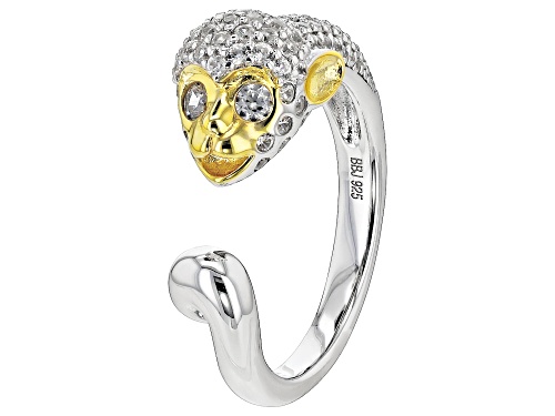 Photo of 1.13ctw White Zircon Rhodium & 18k Yellow Gold Over Sterling Silver "Year of the Monkey" Ring - Size 6