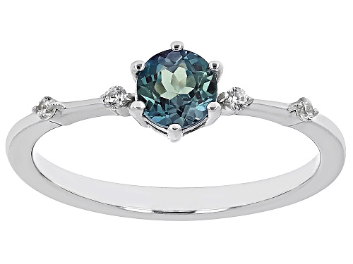 .48ct Lab Alexandrite with .07ctw White Zircon Rhodium Over Sterling Silver June Birthstone Ring - Size 9