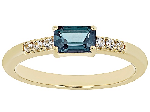 .50ct Lab Alexandrite With .07ctw White Zircon 18k Yellow Gold Over Silver June Birthstone Ring - Size 7