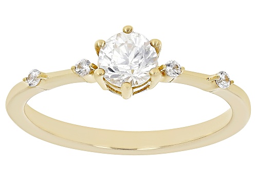 .67ctw White Zircon 18k Yellow Gold Over Sterling Silver April Birthstone Ring - Size 10