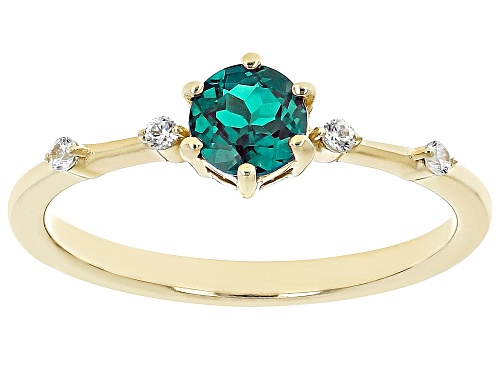 .48ct Lab Alexandrite with .07ctw White Zircon 18k Yellow Gold Over Silver June Birthstone Ring - Size 9