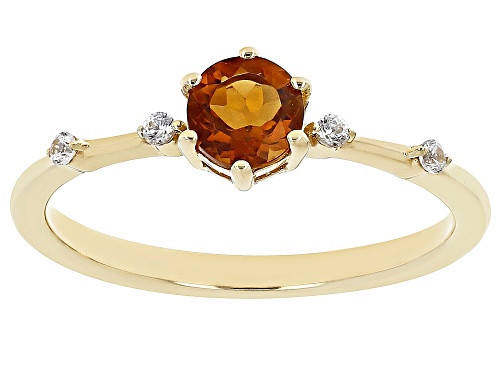 Photo of .42ct Madeira Citrine with .07ctw White Zircon 18k Yellow Gold Over Silver November Birthstone Ring - Size 8