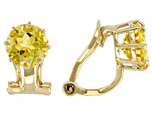 Photo of 2.21ctw Brazilian Citrine 18k Yellow Gold Over Sterling Silver November Birthstone Clip-On Earrings