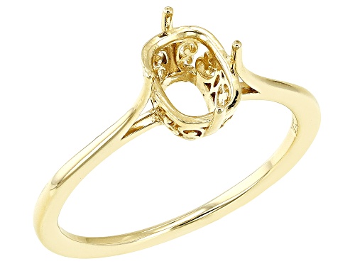 14K Yellow Gold 9x7mm Cushion Solitaire Ring Casting